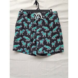 Members Mark Mens Resort Swim Trunk Black T-Rex Dinosaur Print Size L ASAE251050
